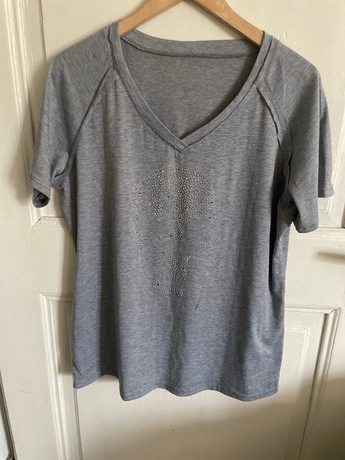 T-shirt strass tête de mort L/XL