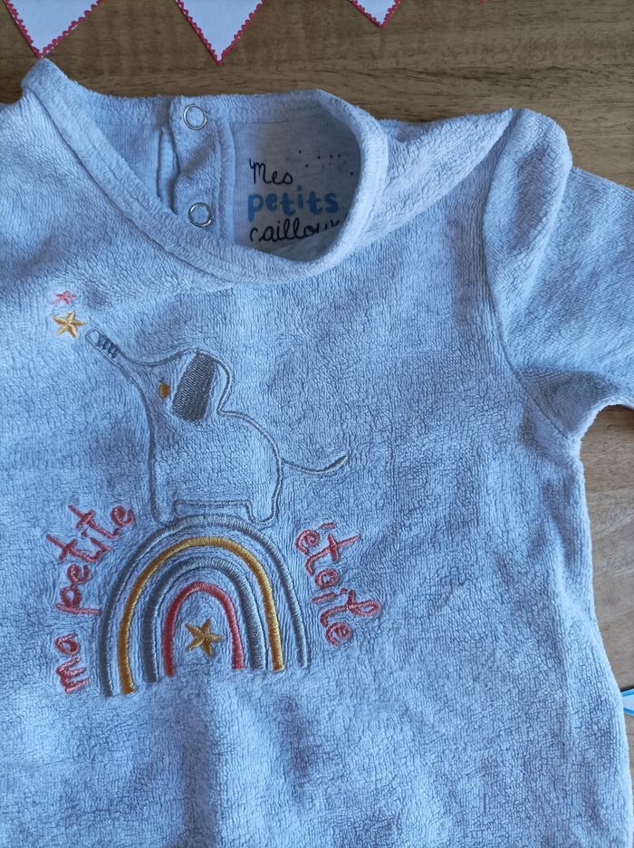 Pyjama mixte gris 24 mois éléphant - photo numéro 2