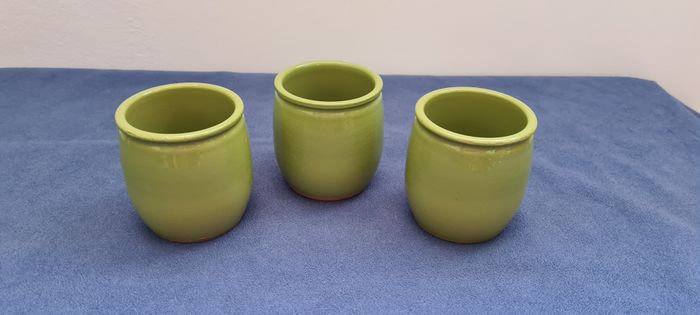 3 pots vert en grès alimentaire - Cermer