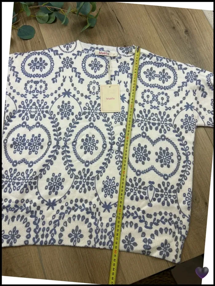 Top femme pull femme automne hiver neuf bleu crème sweat femme taille 38 taille 40 neuf lot - photo numéro 5