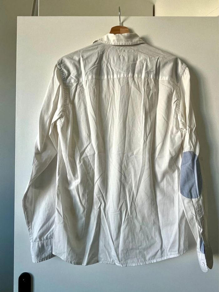 Chemise blanche empiècements bleus homme bonobo M - photo numéro 3