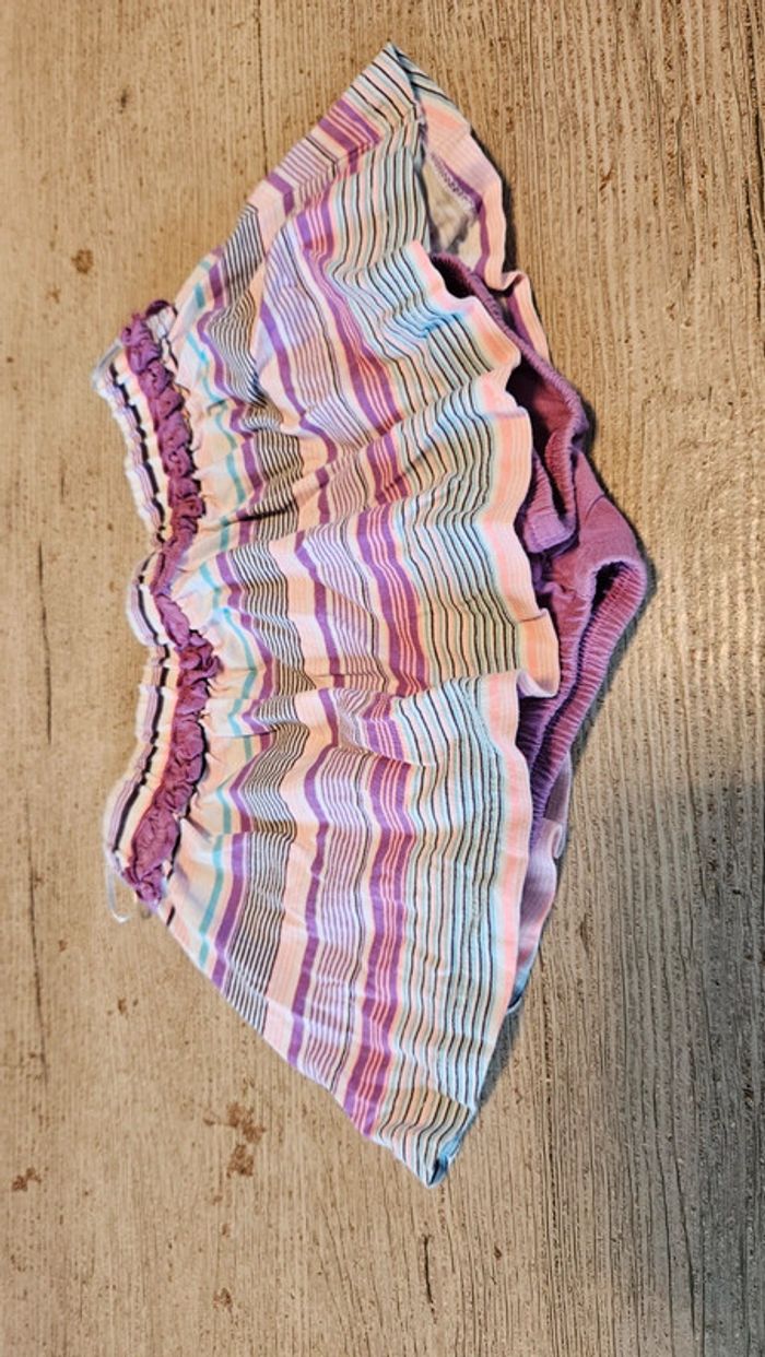 upe courte avec culotte, mauve ligné rose, gris, Baby Club, 18 mois, nickel - photo numéro 2