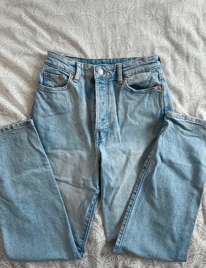 Jean taille haute mom bleu clair H&M