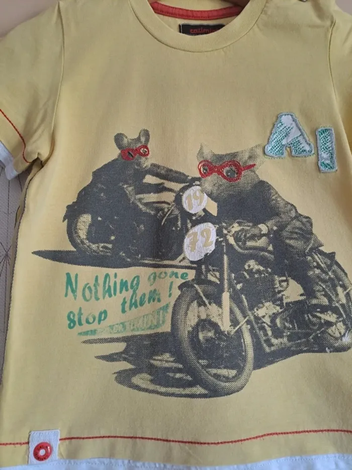 T-shirt jaune garçon catimini comme neuf 2 ans - photo numéro 2