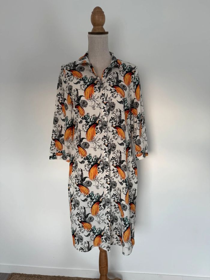 Robe longue manches fluide léger tunique Kleid dress Vestido Vestito jurk jumpsuit femme woman donna - photo numéro 3