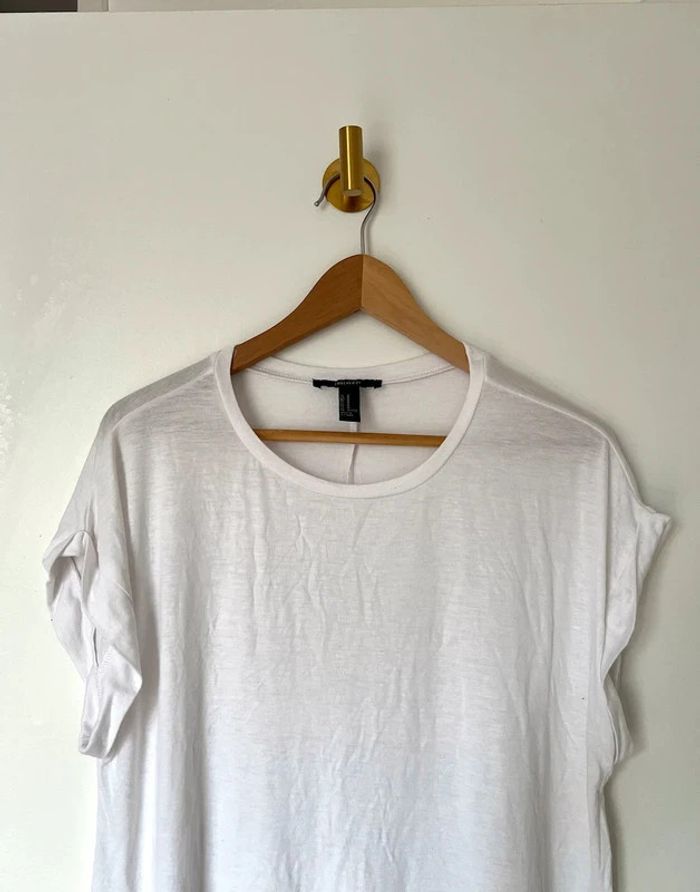 Long t shirt blanc et fendu dans le dos Forever 21 taille M - photo numéro 5