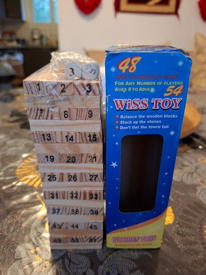 La Tour Infernale 54 Blocs en Bois Jeu d'Adresse Familial 2 à 6 joueurs neuf sous blinder prix 5 euro