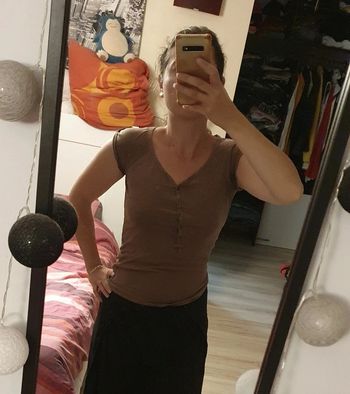 T-shirt marron Bershka S offert