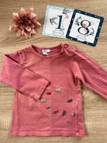 T-shirt ML rose Obaïbi 18 mois BE