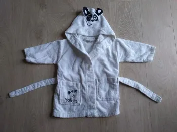 Peignoir éponge blanc panda Boite à malices 18 mois
