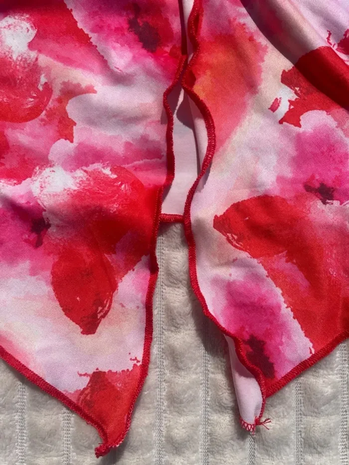 Top décontracté SHEIN en mousseline de soie, taille XS, imprimé floral - photo numéro 3