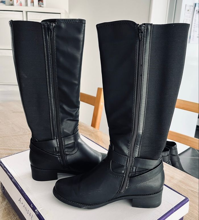 Bottes en cuir noires « André » pointure 37 - photo numéro 3