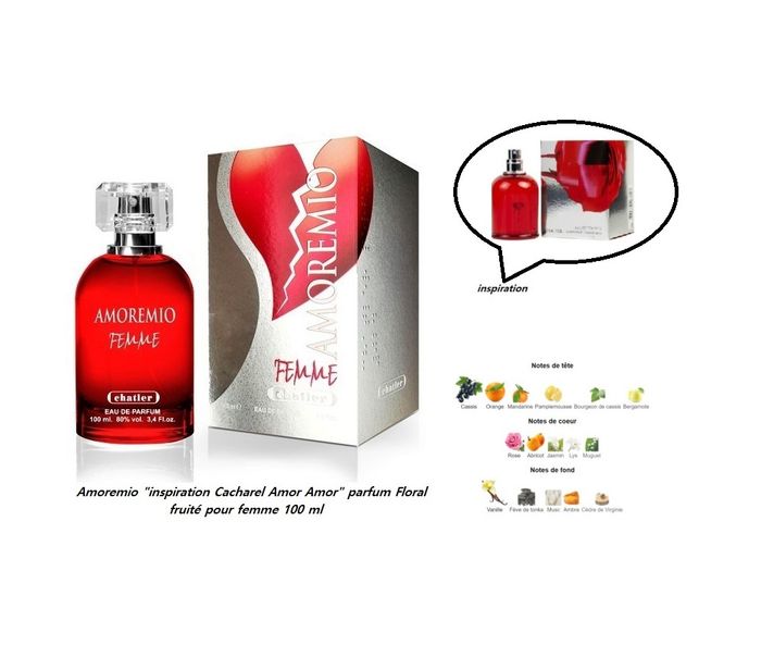 Amoremio "inspi Cacharel Amor Amor " eau de parfum  pour femme 100 ml. - photo numéro 2