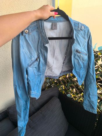 Veste en jeans courte femme , taille L, état impeccable