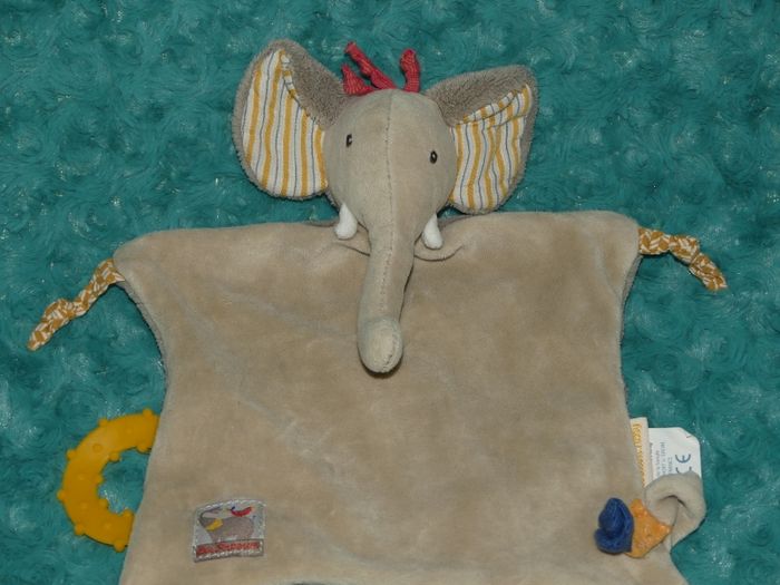 Doudou plat éléphant les papoum Moulin roty 🐘tbe - photo numéro 2