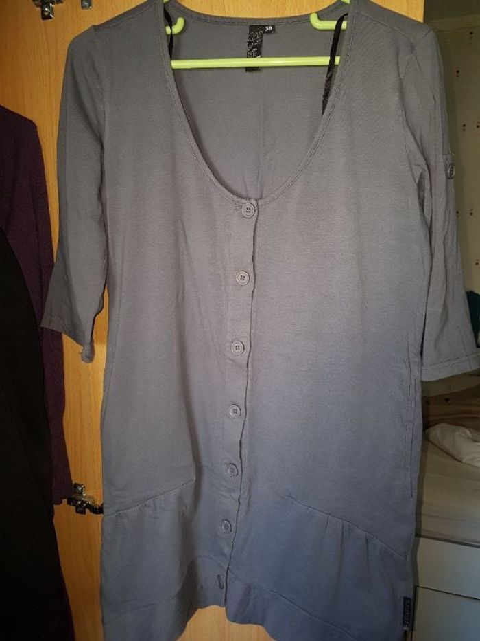 Chemisier long femme gris 35