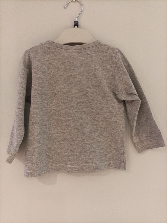 t-shirt manches longues disney pixar cars gris 12mois - photo numéro 2