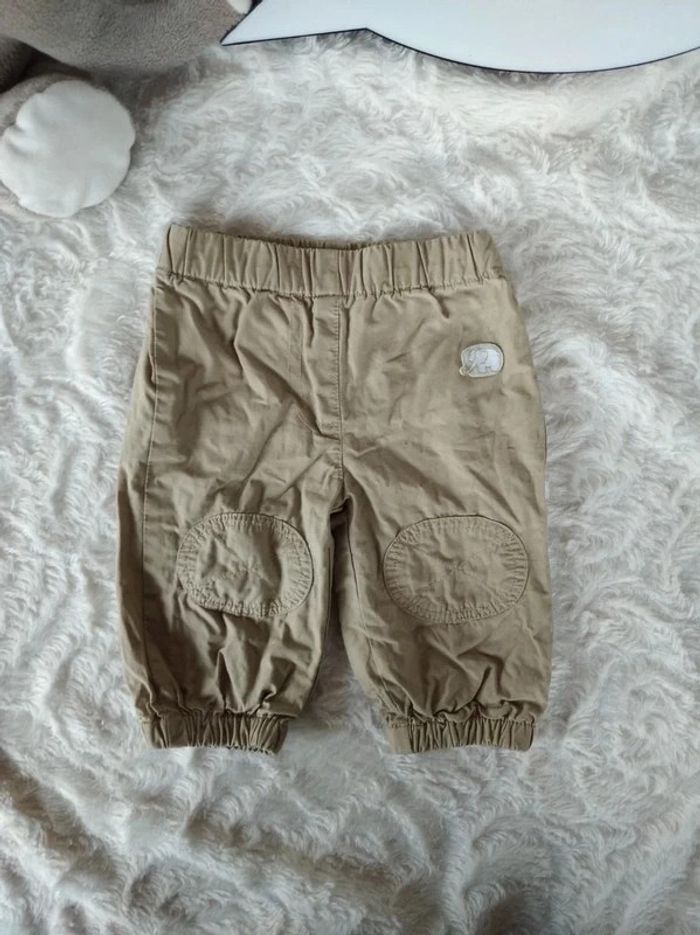 Pantalon doublé Garçon 3 mois éléphant Vertbaudet 100% coton - photo numéro 2