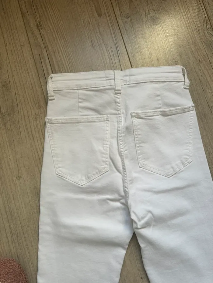 Jeans pantalon skinny blanc Zara XS - photo numéro 5