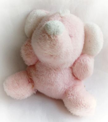 Petite peluche small doudou plush éléphant souris mouse rose pink ajena vintage vtg boulgom hochet