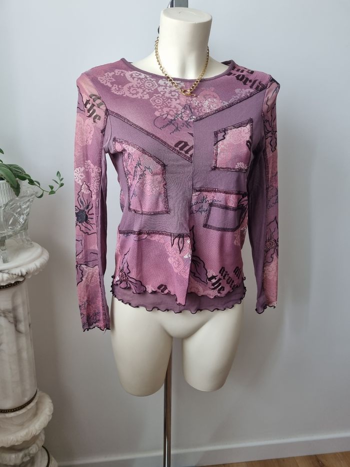 Top en mesh violet vintage - photo numéro 5