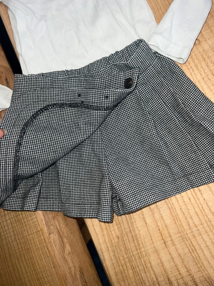 Ensemble 3 ans kiabi okaidi jupe short à carreaux cœur - photo numéro 4