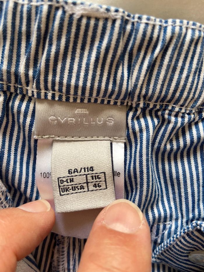 Pantacourt rayé bleu et blanc Cyrillus 6 ans - photo numéro 8