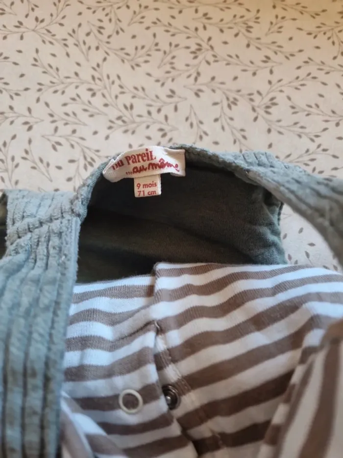Ensemble salopette bodies 9 mois - photo numéro 3
