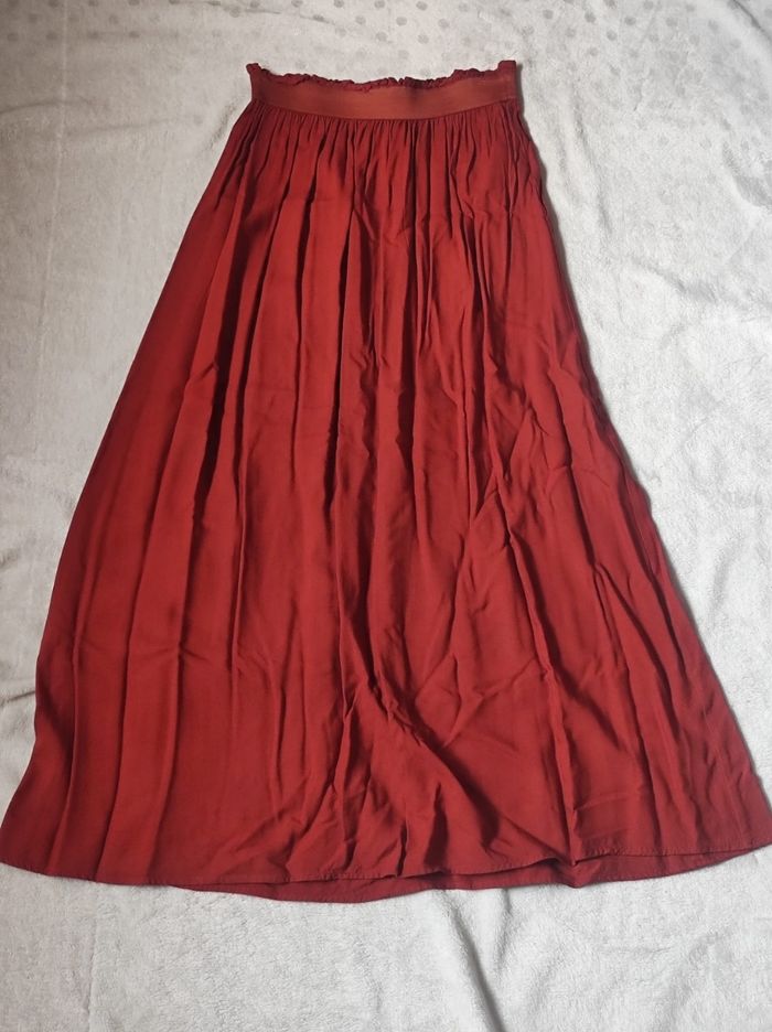 Jupe longue rouge brique taille XS - photo numéro 2