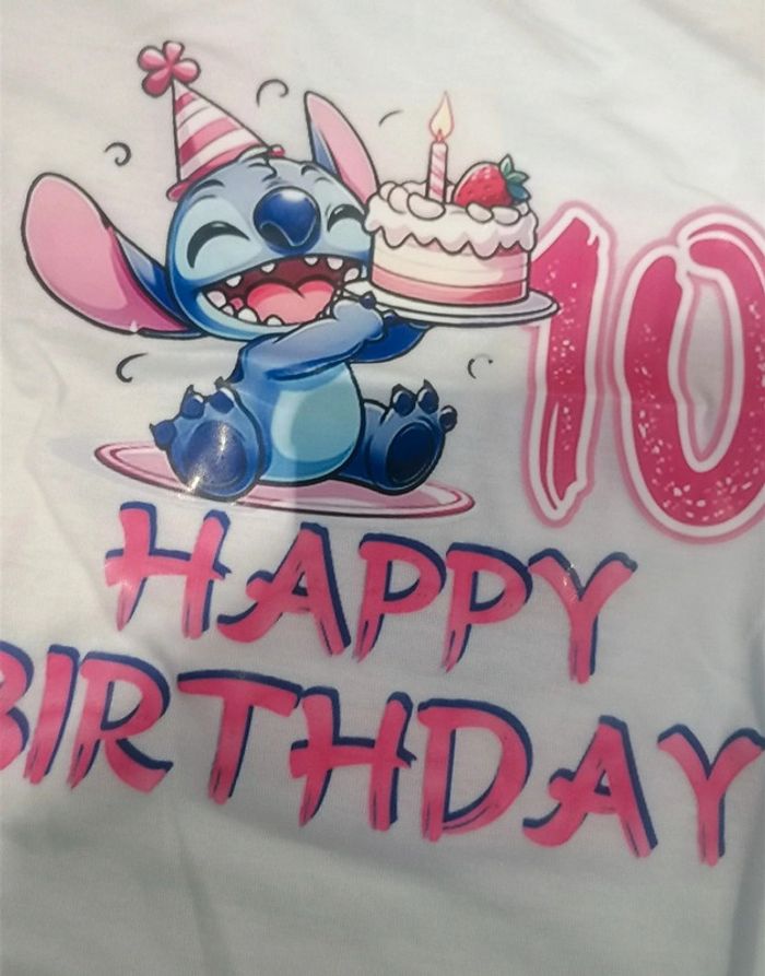 Thee shirt stitch happy birthday 10 ans 🎂 - photo numéro 3