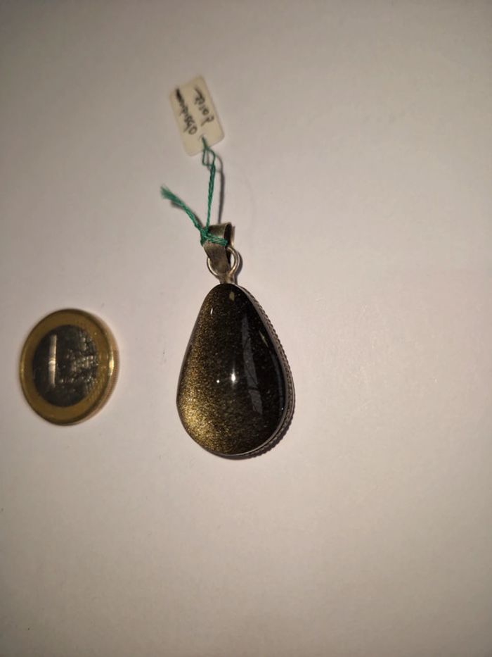 Pendentif obsidienne dorée Mexique - photo numéro 6