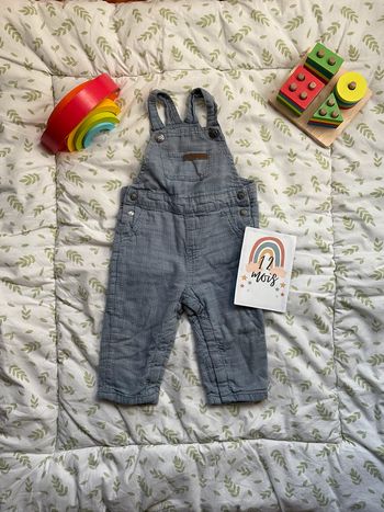 salopette bleu gris 12 mois pressions entre les jambes kiabi