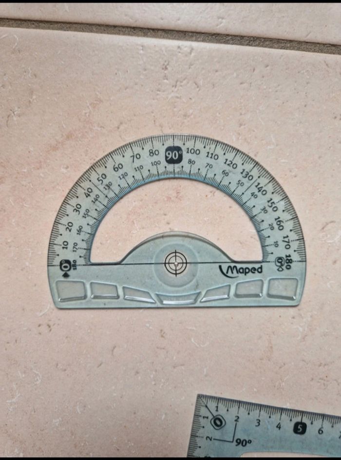 Lot de 4 accessoires de géométrie compas, règle, équerre et rapporteur maped - photo numéro 2