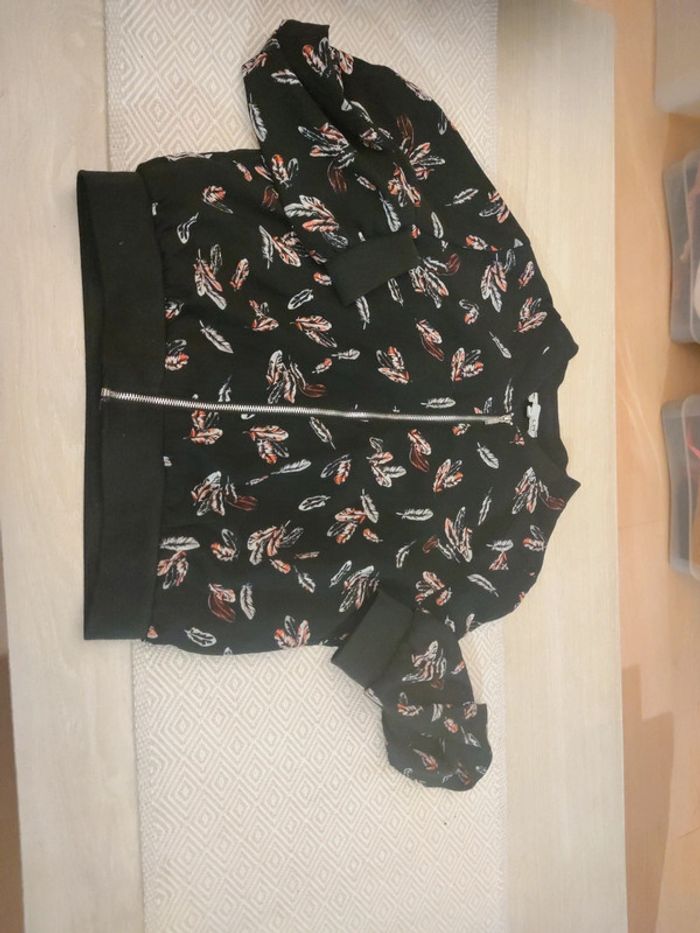Veste zippé noire plume la halle 12 ans - photo numéro 2