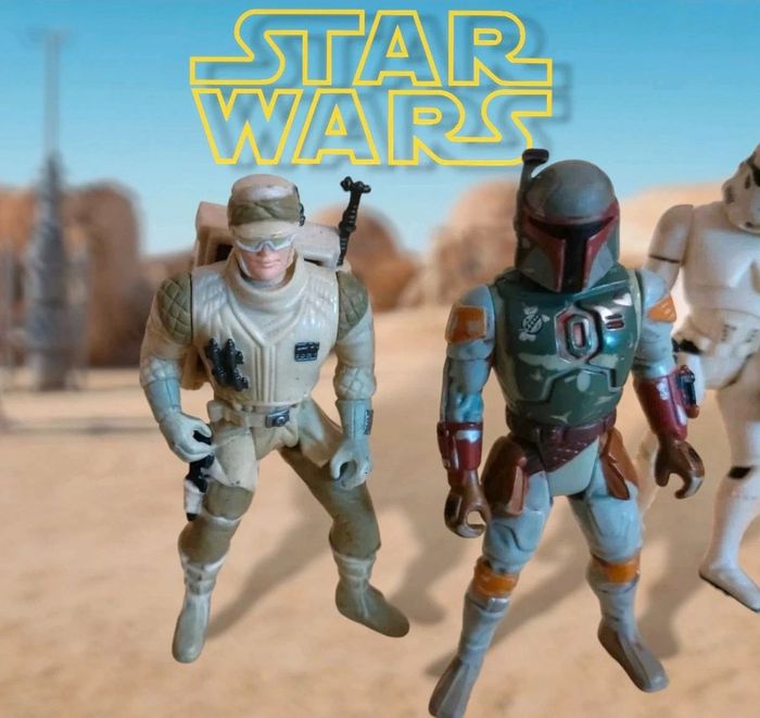 Lot figurines Star Wars kenner 1995 véhicule Droid Luke storm troopers - photo numéro 7