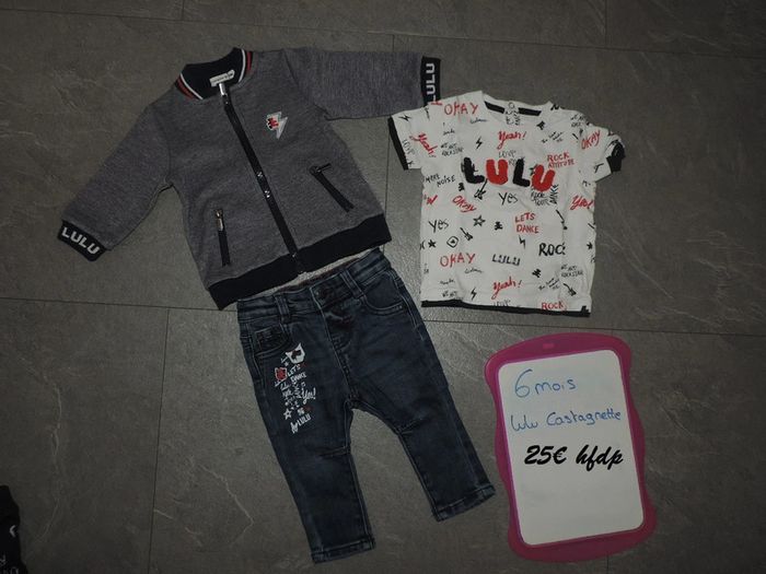 ensemble lulu castagnette taille 6 mois peu porté