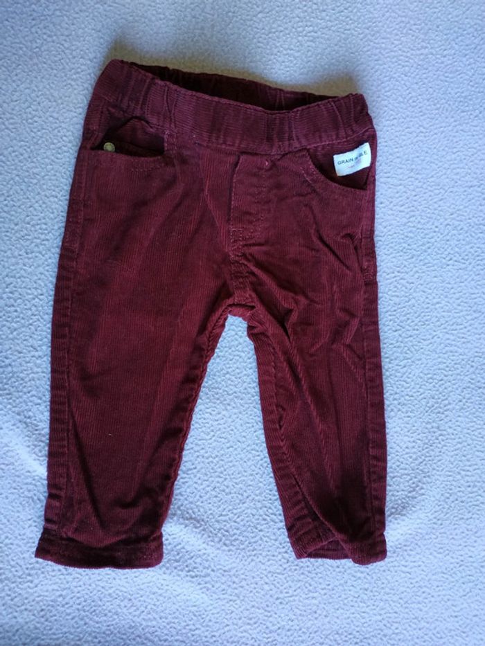 Pantalon velour bordeaux