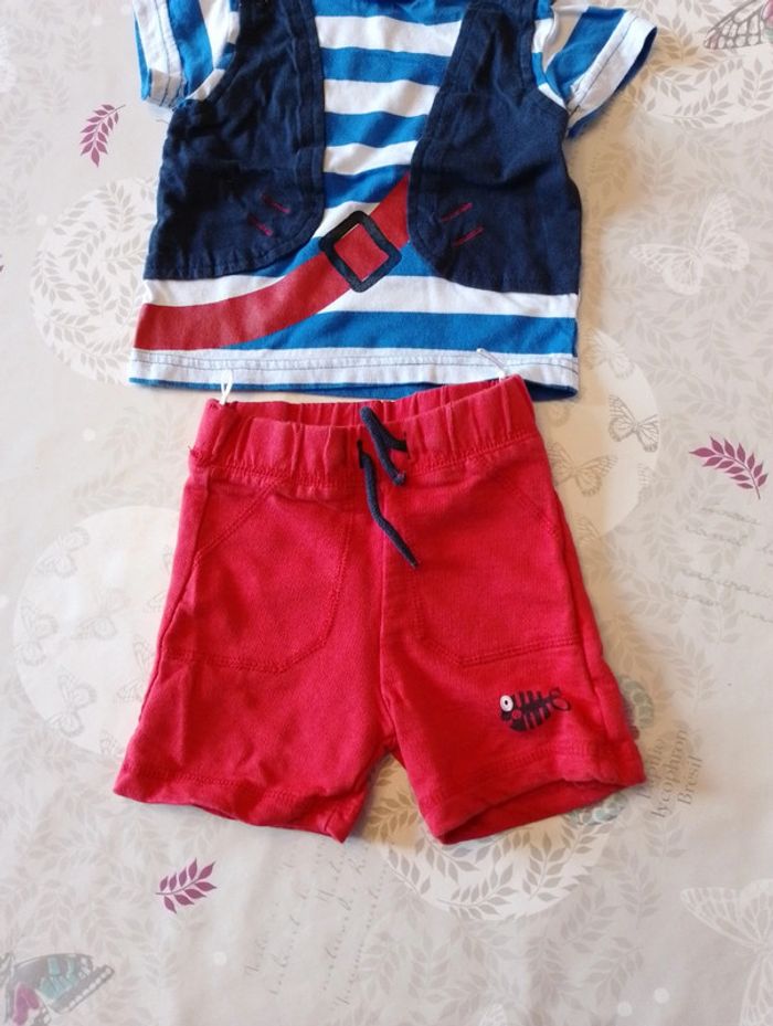 Ensemble short + tee shirt 6/9 mois - photo numéro 3