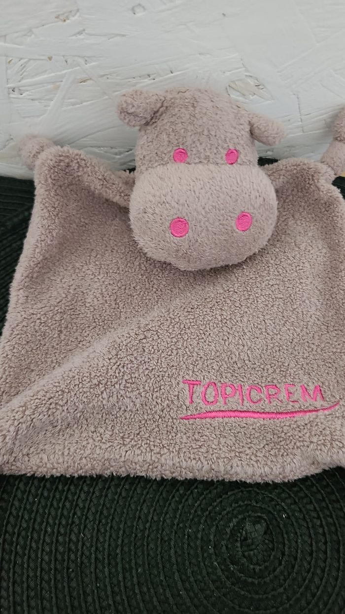 Doudou plat hippopotame marron TOPICREM - photo numéro 3