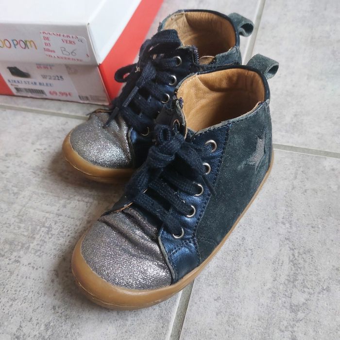Shoopom fille bleu marine et argentées pointure 25