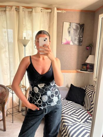 Débardeur à sequins Ibiza Summer vintage bohème champêtre y2k 2000yer