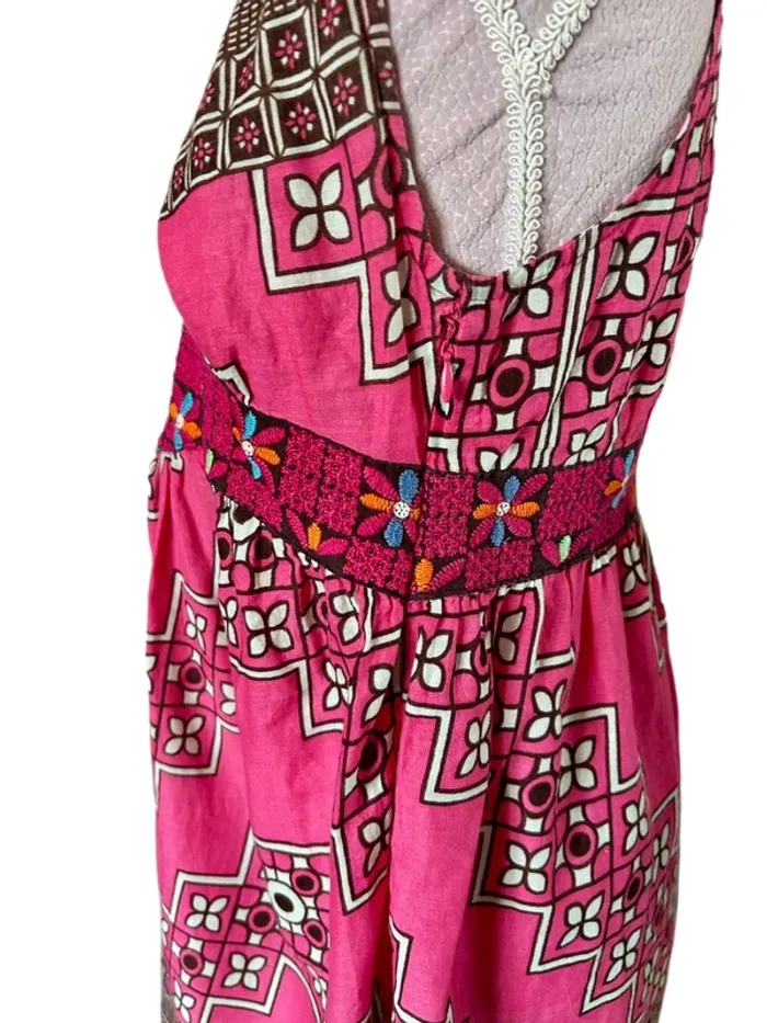 🌸🌿Blouse tunique made in India vintage 2000 H&M inspiration 70s Boho hippie style sleeveless tunic🌿🌺 - photo numéro 6