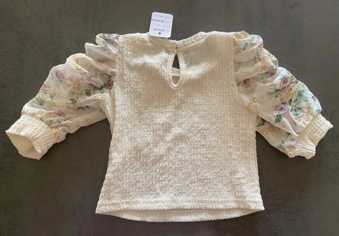 Blouse beige et fleurie SHEIN 18-24 mois [ref.12B038] - photo numéro 3