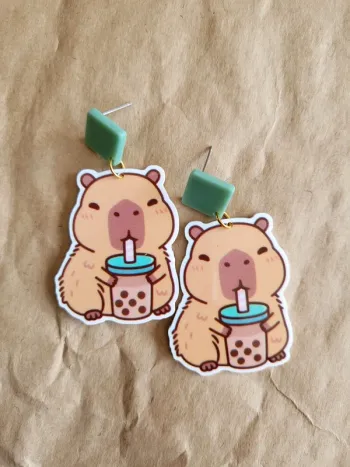 Boucles d'oreilles capybara