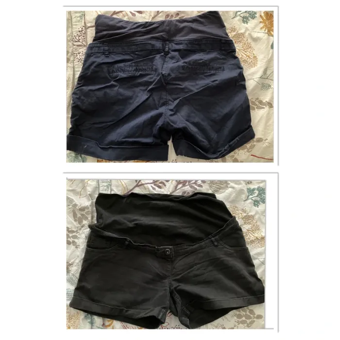 Lot de 2 shorts grossesse bleu et noir