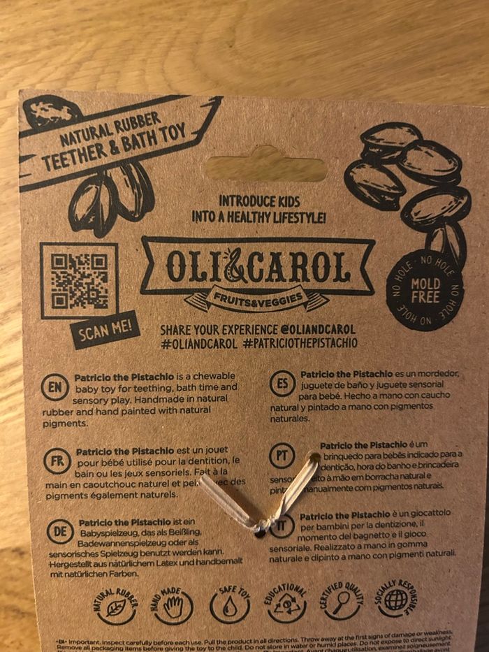Anneau de dentition  - Patricio la pistache - Oli & Carol - photo numéro 5