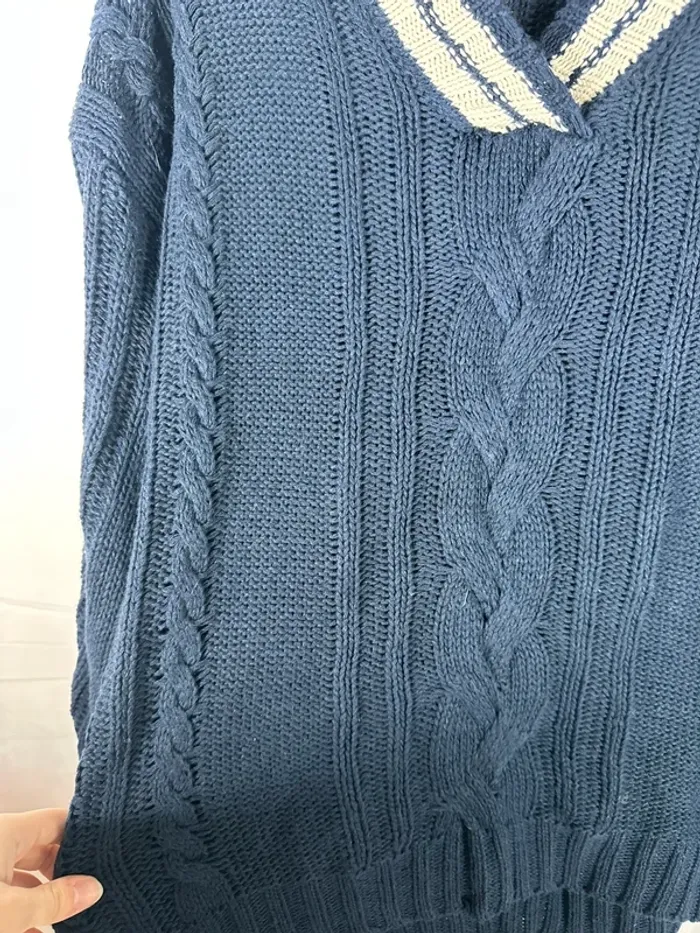 Pull oversize en maille marine - photo numéro 4