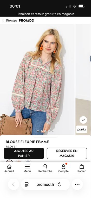 Blouse bohème fleur 