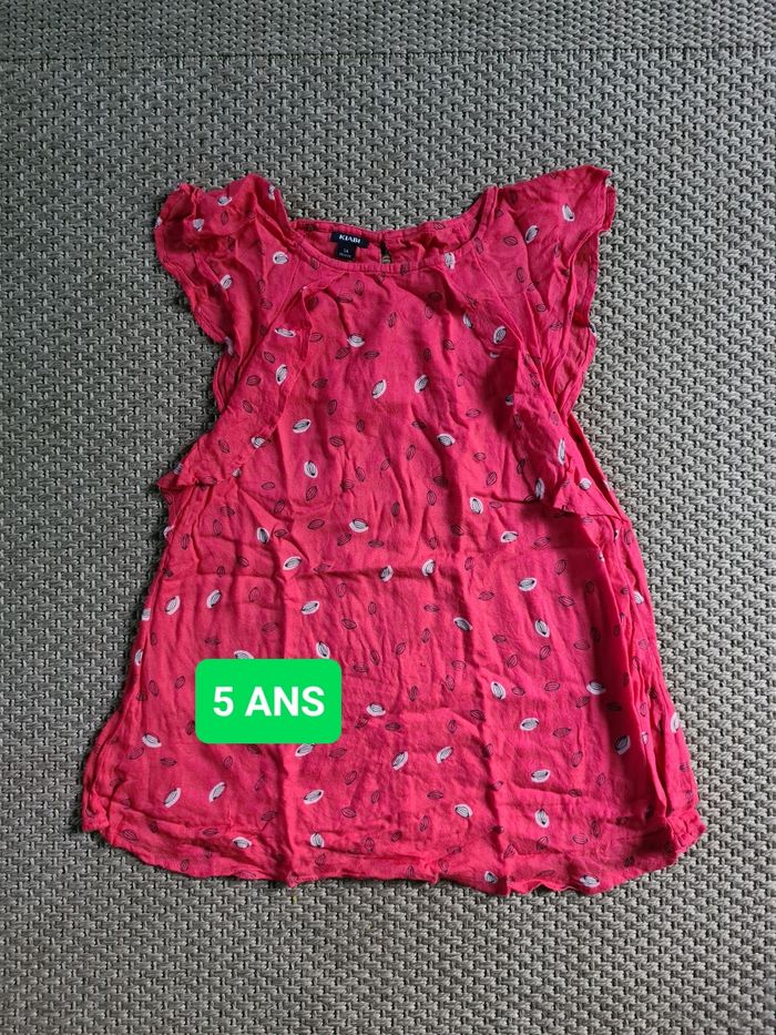 Robe fuschia à motifs - 5 ans