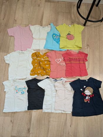 Lot 13 tee-shirt fille 18 Mois 80cm